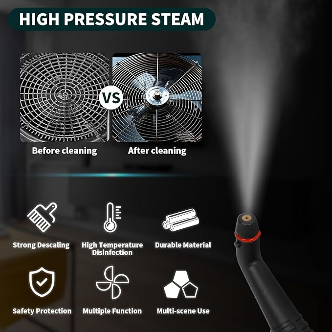 Steam Cleaner,Heavy Duty Steamer for Cleaning,Multipurpose Neat Canister Steamer with 21 Accessories,5 Minutes Fast Heating,Rolling Cleaning Machine for Carpet, Floors, Windows,Mirrors,Glass and Cars