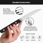 Misen Steak Knives Set of 4 - Precision Serrated Blades for Effortless Dining - Stainless Steel - Superior Cuts with Four Steak Knives Handles - Black