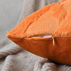 Set of 2 Soft Moroccan Throw Pillow Covers 16x16 Inch Plush Boho Decorative Pillow Cover Accent Cushion Case for Couch Sofa Bed, Orange