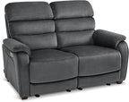 MCombo Zero Wall Recliner Loveseat, Power Recliner Loveseat with Adjustable Headrest, USB A & C Charge Ports, Wood Legs, for Living Room, RVs, Small Spaces (Fabric, ST258M1, Dark Grey)