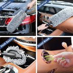 upra Ultimate Car Duster Kit，Best Microfiber Multipurpose Duster,Interior &Exterior Cleaning Tools,Dashboard Detailing Brush,Scratch Lint Free,Pollen Removing,extendable Handle,Tuck,SUV,RV,Set of 4