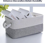 Fabric Storage Bins 12x8x5 inch [6-Pack] with Rope Handles - Decorative Baskets for Organizing