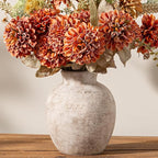 Ceramic Flower Vase Home Decor - Farmhouse Table Vases Rustic Vintage Living Room Kitchen Bedroom Decorations for House Book Shelf Office Coffee Desk Dining Fireplace (7.4" Retro)