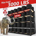 PrimeZone 60" W X 24" D X 72" H Heavy Duty Garage Storage Shelves - Adjustable Metal Shelving Unit, 5 Tier Industrial Shelves for Storage Standing Utility Rack for Warehouse, Basement, Black, 4 Pack