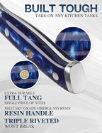 WILDMOK Serrated Bread Knife, 8 inch 67-Layer Damascus Steel Bread Knife, Ergonomic Strong durable resin handle with Luxury Gift Box