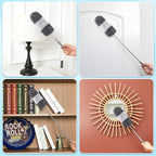 Tanlade 12 Pcs Microfiber Feather Duster for Cleaning 13-31 Inch Extendable Cobweb Dusters Ceiling Fan Duster Washable Bendable Tool for Office Car Window Furniture (Gray White)