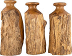 Vitex Pubescens Vahl Handcrafted Natural Wooden Vase; H(11.8”) x D(5"-6.5"); Unique Wooden Vase