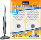 KEEPOW Spinwave Mop Pads Compatible with Bissell SpinWave SmartSteam Scrubbing Steam Mop 3897A 3712C 3712W, Rotating Mop Replacement Pads (4 Pack)