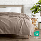 Bare Home Polar Fleece Blanket - Throw Blanket - Warm & Cozy - Premium Fleece - Blanket for Bed, Sofa, Camping, Travel and Cold Nights - Lightweight Blanket (Throw, Taupe)