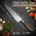 Purple Dragon Chef Knife 7.8 Inch, Ultra Sharp Japanese Kitchen Knife, German Vg10 Steel Meat Cutting Chopping Dicing Vegetables, Ergonomic Wooden Handle, Gift Box