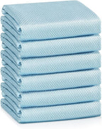 Streak Free Miracle Cleaning Cloths Easy Clean Nanoscale,Fish Scale Microfiber Window Mirror Glass Car Stainless Steel Cleaning,Lint Free Dish cloth Wine Glass Polishing Towel,Reusable,Pack 6,Blue