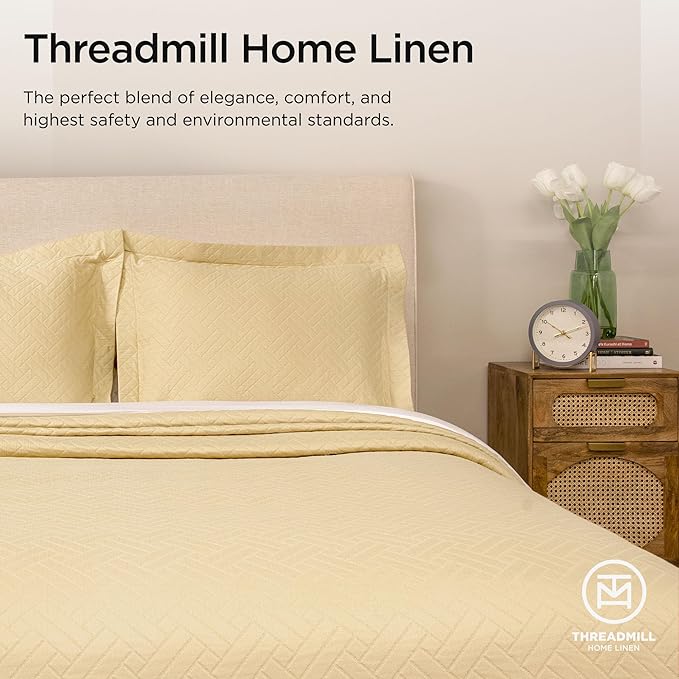 Threadmill Luxury Cotton Blankets for Queen Size Bed | All-Season 100% Cotton Queen Size Blanket |Criss Cross Jacquard Cozy Lightweight, Soft Breathable Coverlet fits Full Size Bed 90x92|Vanilla Cream