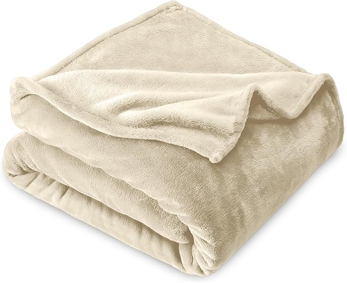 Bare Home Fleece Blanket - Kid Size - Ultra-Soft Lightweight for Bed, Sofa, and Couch - Luxury Microplush - Cozy Warm Blanket (Kid, Oyster)