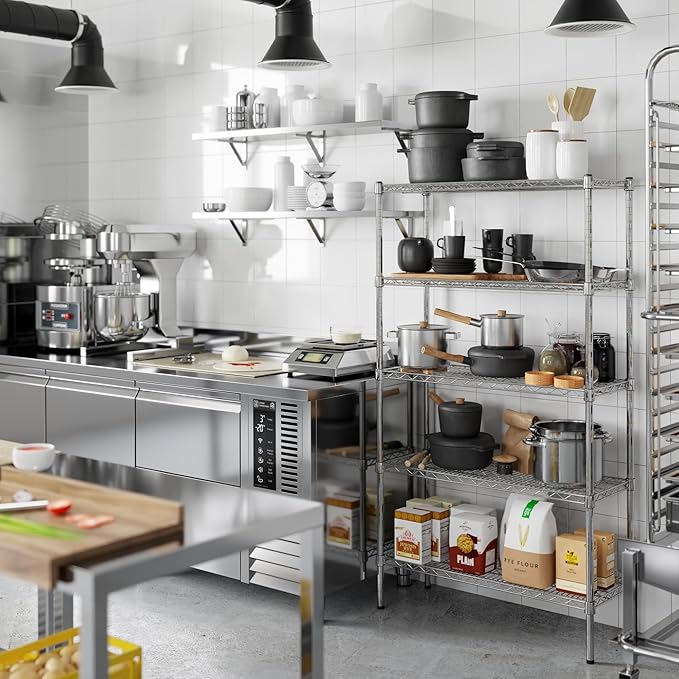 14" Deep x 36" Wide x 64" Height Wire Shelving Kit | 5-Tier | NSF Commercial Storage Rack Unit