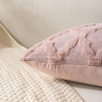 Set of 2 Soft Moroccan Throw Pillow Covers 16x16 Inch Plush Boho Decorative Pillow Cover Accent Cushion Case for Couch Sofa Bed, Pink