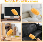 18 Pack Heavy Duty Duster Refills for Swiffer Duster, with 1 Handle, Multisurface 360° Dusters with 4X Microfibers, Unscented Disposable Duster Refills for Cleaning Home, Helps Remove Allergens