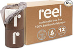 Reel Premium Toilet Paper - 12 Rolls of Toilet Paper - 3-Ply Made from Tree-Free - Zero Plastic Packaging, Septic Safe