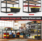 REIBII 40" W Garage Shelving 2000LBS Storage Shelves Adjustable Metal Shelving 4 Tier Metal Shelves Pantry Shelf for Garage Closet Kitchen Basement 40" W x 19.7''D x 60''H
