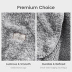 Cozy Bliss Luxury Sherpa Throw Blanket for Couch, Premium Reversible Plush Thick Throw, Warm Cozy Soft Blanket for Home and Gifts (Mottled Grey, 50" x 60")