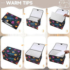 Stackable Clothes Storage Bins with Lids,Closet Organizers Fabric Printing Box for Home and Office,Blanket Clothes Organizers,Under Bed Storage Containers 3 Pack.