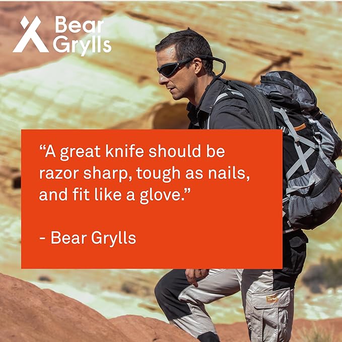 Bear Grylls Folding Blade Pocket Knife, 3.6" 3cr13 Steel Blade, EDC Knife with G10 Handle, and Belt Clip for Camping, Survival and Backpacking - Black