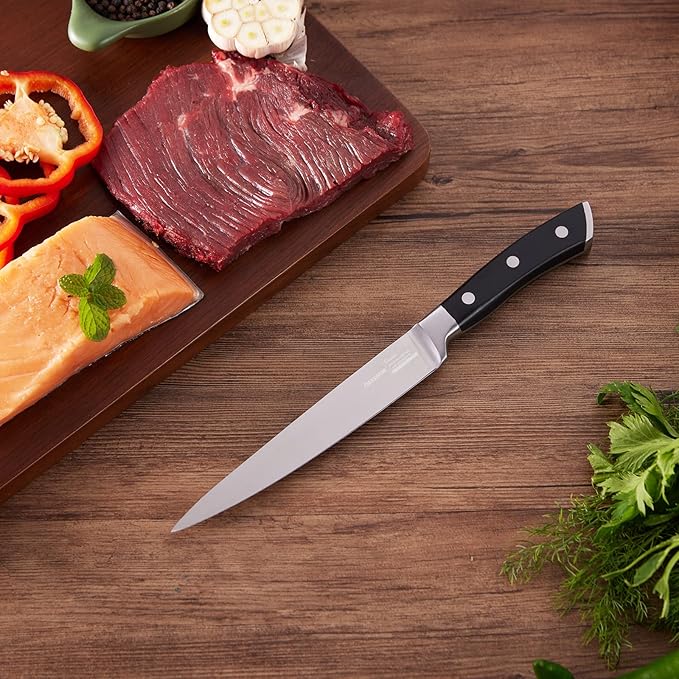 OAKSWARE 5.5-Inch Kitchen Utility Knife, German Stainless Steel, Full Tang, Paring Knife Kitchen Knife Chef Knife for Cutting, Peeling, Slicing Fruit, Vegetables, Bread and Meat