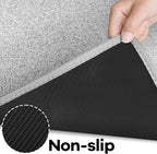 Runner Rug with Non Slip Rubber Backing, Washable Soft Floor Carpet for Kitchen, Hallway, Entryway Indoor, Bedroom, Laundry, Low Pile Area Rugs, Solid color with Pointillism style, 2*8 ft GREY