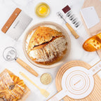 Banneton Bread Proofing Basket Sourdough Bread Baking Supplies, Sourdough Starter Kit with 9" Round and 10" Oval Baskets, Sling, Bread Lame, Proofing Cover, Scraper, Dough Whisk