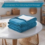 Electric Heated Blanket Full Size 72"x84" - Microplush & Sherpa Fabric Dual-Sided, 6 Heat Settings & 1-10 Hours Auto Off , Cozy Warming Throw for Home, Office, or Bed, Machine Washable, Tile Blue