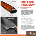 DaTerra Cucina - 8 Inch Chef Knife – German Steel Professional Kitchen Knife with Ergonomic Rosewood Handle, Sharp, Durable, Easy to Clean | Ideal for Chopping, Slicing & Dicing