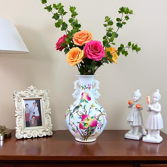 MTME Porcelain Figurines, Jingdezhen Decorative Flower vase, Ear Bottle, Home Decor, Wedding Gifts, Aesthetic Sculpture Home décor