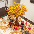 10Pcs Artificial Babys Breath Flowers, Orange Fall Flowers, Fake Silk Flowers for Home DIY Floral Arrangement Table Centerpiece Fall Thanksgiving Autumn Decoration