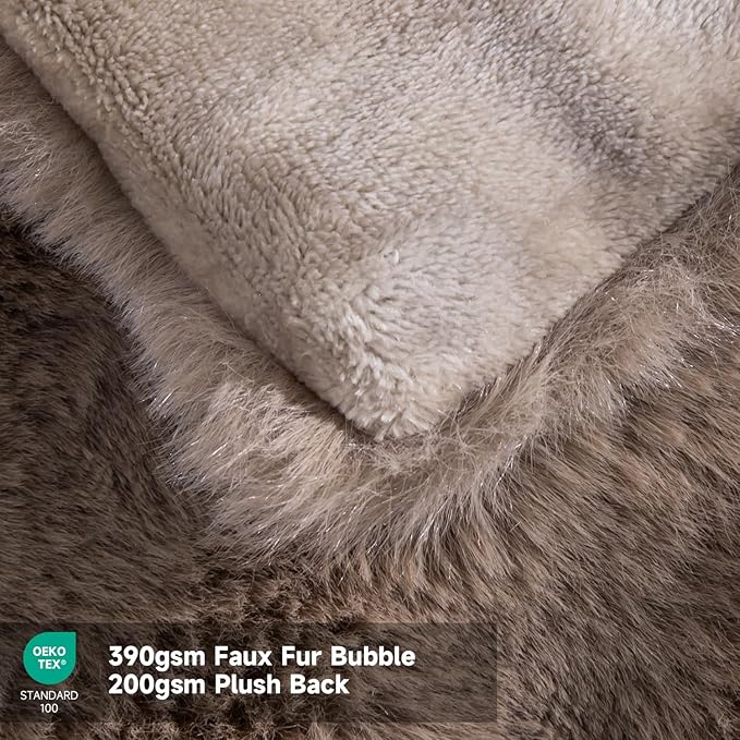 Heated Blanket Electric Twin- 62"x84" Soft Thick Bubble Electric Blanket for Sofa with 5 Heat Levels & 4 Hours Auto-Off Overheat Protection, Warm Cozy Gifts, Beige