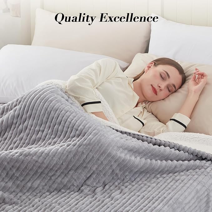 Westinghouse King Size Heated Blanket, Soft Flannel to Sherpa Reversible Electric Blanket King Size with 10 Heating Levels & 1-12 Hours Auto Shut Off, Machine Washable, (100" x 90", Light Grey)