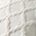 Set of 2 Soft Moroccan Throw Pillow Covers 18x18 Inch Plush Boho Decorative Pillow Cover Accent Cushion Case for Couch Sofa Bed, Cream White