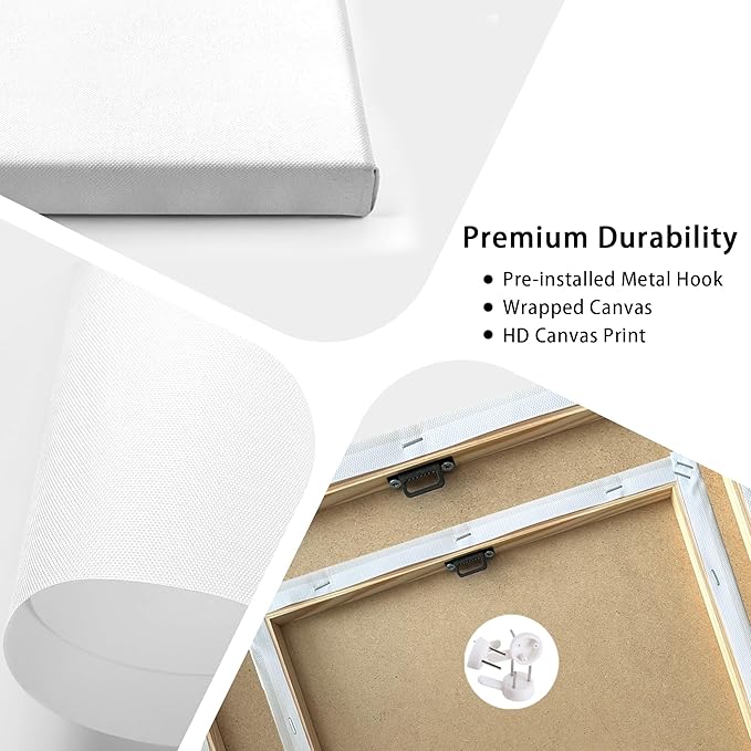 DUWQU 3 piece Colorful Watercolor Mountain Canvas Wall Art Boho Floral Painting Picture Wall Decor Abstract Nature Landscape Poster Print Artwork for Living Room Bedroom Office 16x24 Inch Wood Frames