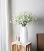 D'vine Dev 12 Inch White Elegant Oval Ceramic Vase for Flowers, Home Décor Vase with Design Box, VS-LD-C-4