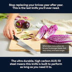 Misen 8" Chef Knife – High Carbon Japanese AUS-10 Stainless Steel – Hybrid German & Japanese Blade – Precision Kitchen Knife for Professionals & Home Cooks – Ultimate Cutting Performance - Black