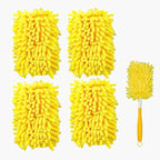 Reusable Duster Refill Compatible with Swiffer Hand Duster - 360 Heavy Duty Microfiber Duster Refills - 4 Pack for Ceiling Fans, Furniture, and Electronics (Yellow,Handle is Not Included)
