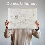 Winnie The Pooh Hundred Acre Wood Map - 11x14 Art Print (Unframed) | Neutral Nursery Decor | Kids Bedroom Wall Decor | A. A. Milne | Boys Room or Girls Room Artwork | Vintage Original Drawing