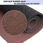 Custom Size Backed Non-Slip Area Rugs Runner, Easy Clean, Waterproof Runner Rugs for Hallway Entryway, Kitchen, Laundry, 3FT x 17FT, Black