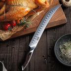 HOSHANHO Carving Slicing Knife, 10 Inch Japanese High Carbon Steel Brisket Knife with Ergonomic Pakkawood Handle, Razor Sharp Curved Butcher Breaking Knives for Meat Cutting
