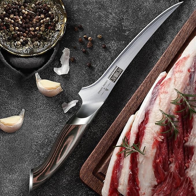 HOSHANHO Fillet Knife 7 Inch, Super Sharp Boning Knife in High Carbon Stainless Steel, Professional Japanese Fish Knives for Meat Poultry Cutting
