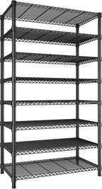 REIBII 8 Tier Metal Shelving 75"H Storage Shelves Tall Wire Shelving Unit Adjustable Detachable Storage Shelves for Laundry Pantry Kitchen Commercial school 1040LBS Storage Rack 75"H X 35"W X 14"D