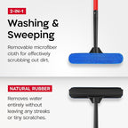 Tyroler Professional Window Squeegee for Home, 12"-110" Long Squeegee for Window Cleaning, 2-in-1 Window Cleaning Squeegee Kit, Indoor & Outdoor Window Cleaner Tool for High Windows & Glass (12"-110")