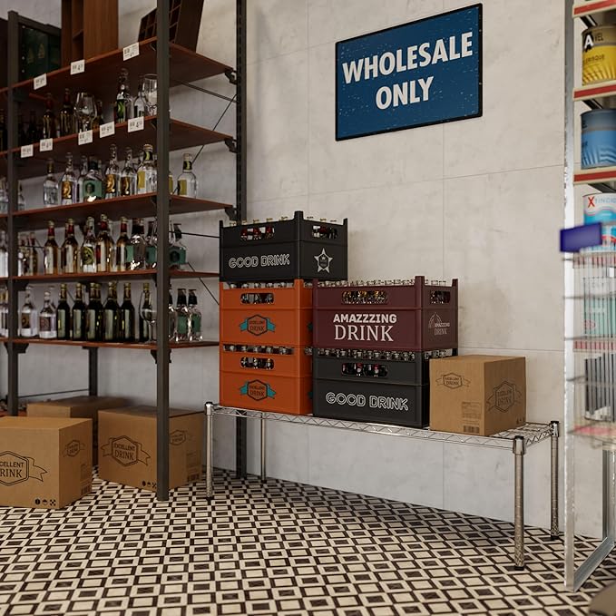 14" Deep x 48" Wide x 14" Height Wire Shelving Kit | 1-Tier | NSF Commercial Storage Rack Unit