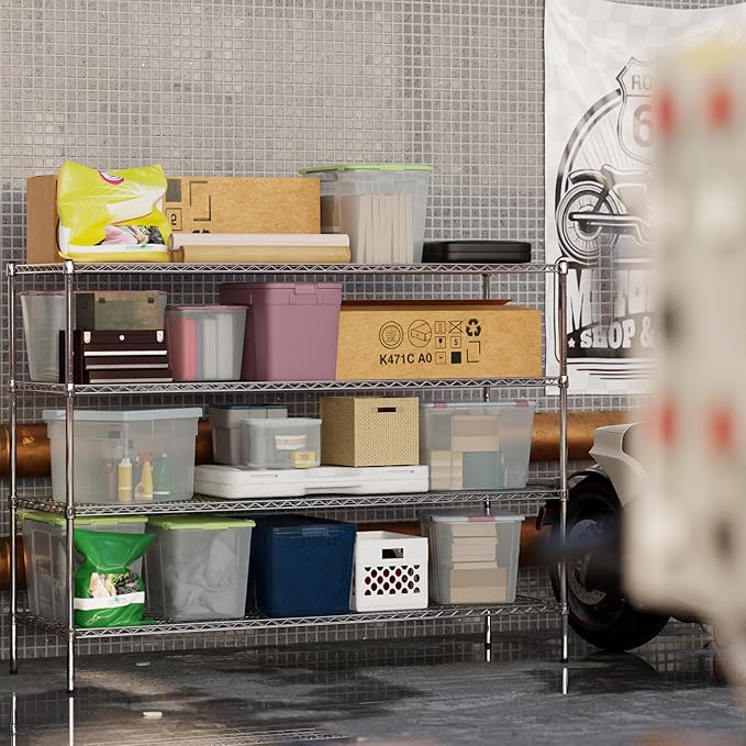 24" Deep x 72" Wide x 54" Height Wire Shelving Kit | 4-Tier | NSF Commercial Storage Rack Unit