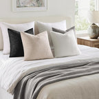 MIULEE Pack of 4 Decorative Textured Boucle Throw Pillow Covers 18x18 Inch Black White Accent Solid Pillow Cases Soft Couch Cushion Covers Modern Farmhouse Boho Chair Sofa Bed Livingroom Home Decor