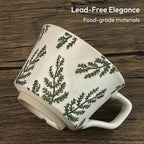 Ceramic Coffee Mug, 12 oz Novelty Unique Teacup with Handle, Stoneware Cup for Tea Mocha Latte Cappuccino Espresso (Leaf)