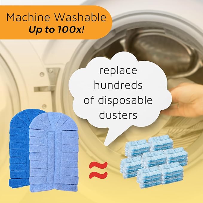 Flammi 360° Fleece Duster Refills for Swiffer, Reusable Duster Refills Heavy Duty Compatible with Swiffer Hand Duster (6 Pack-Mixed Color)